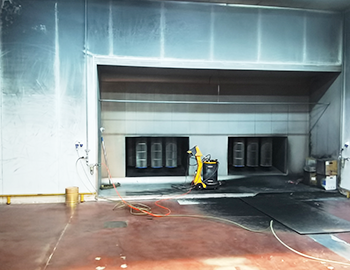 Estructura interior de la sala de polvo